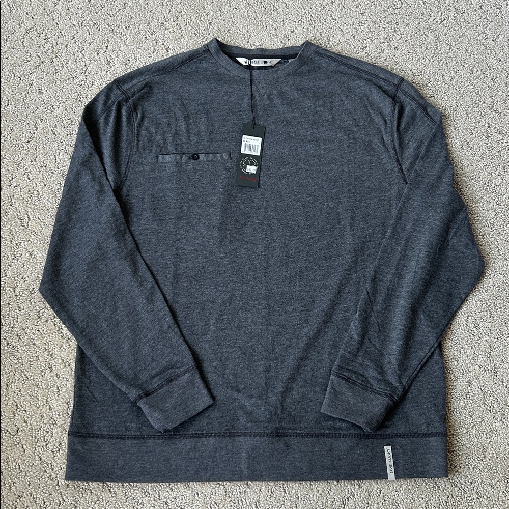 Black Clover Live Lucky Golf Crew Neck Pullover Long Sleeve Cotton Shirt L NWT